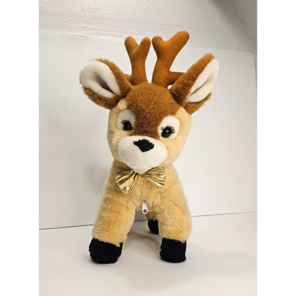 Reindeer Plush Doe Musical Light Up Cheeks Stuffed Deer Holiday Toy 14" GAF